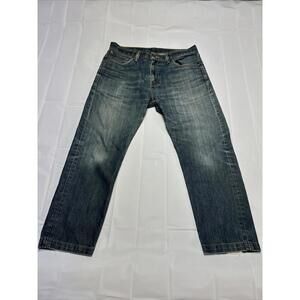 Levis 505 Straight Denim Blue Jeans Medium Faded 33x30